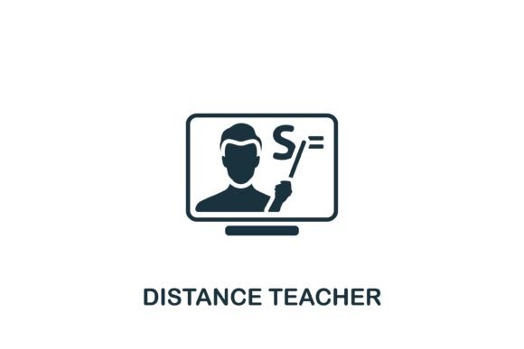 Distance Teacher Icon: Graphics and Icons for E-Learning Projects