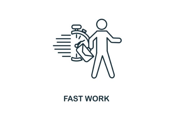 Fast Work Icon: Graphics for Modern Branding