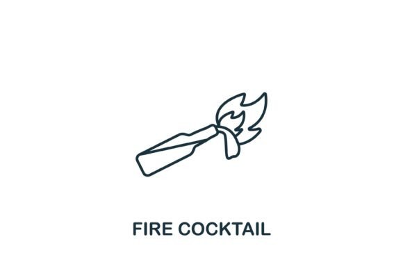 Fire Cocktail Icon Graphics and Icons
