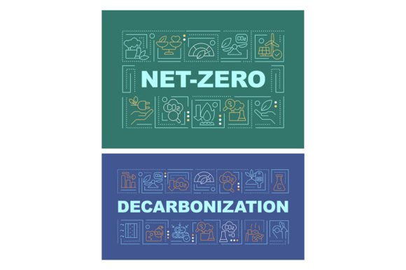 Net Zero Word Concepts Banner Set