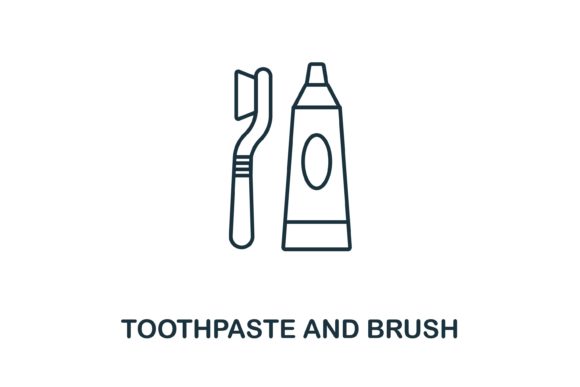 Toothpaste and Brush Icon: Graphics and Icons for Branding