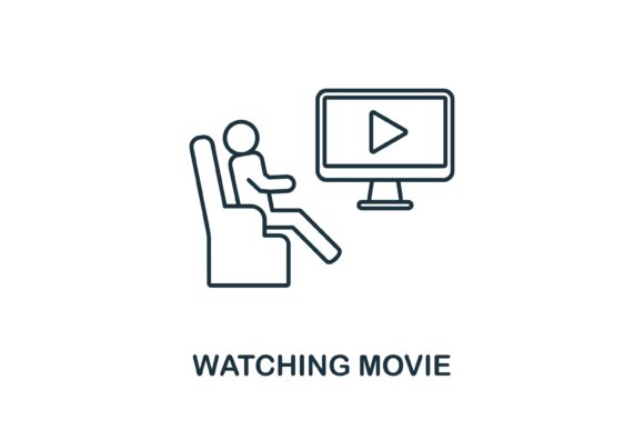 Watching Movie Icon: Graphics and Icons for Creative Design