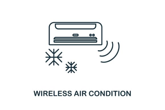 Wireless Air Condition Icon: Graphics and Icons for Modern Design
